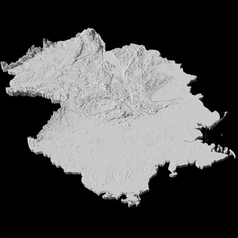 🇩🇪 Germany Topographic Map - 3D Terrain Elevation - Relief 3D Map of