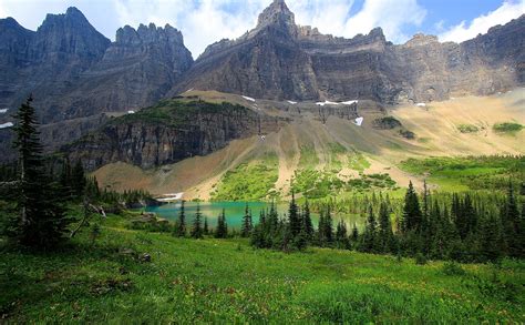 Mountains Glacier National Park Montana Lake Nature Landscape Hd