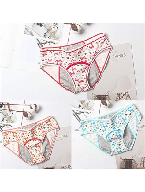 Buy 3 Pack Teens Cotton Menstrual Protective Underwear Girls Leak Proof