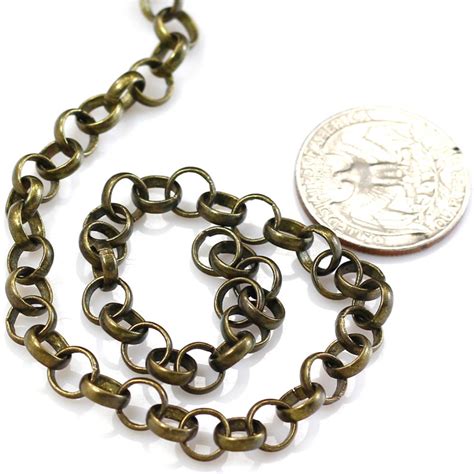 Bulk Rolo Chain 3mm 4mm 5mm 6mm 7mm Antique Brass Copper Etsy