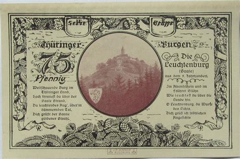 Pfennig Kahla Leuchtenburg Issue F Leuchtenburg Ville De