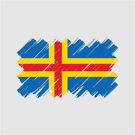 Aland Islands Flag Brush Strokes National Flag Vector Art At