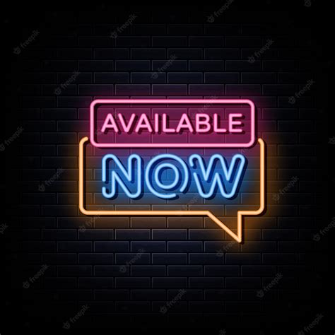 Premium Vector | Available now neon signs design template neon sign