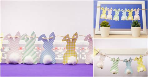 How To Make An Adorable Paper Easter Bunny Garland Free Printable