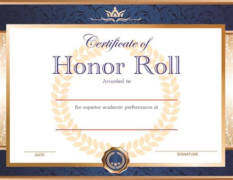 Honor Roll Certificate