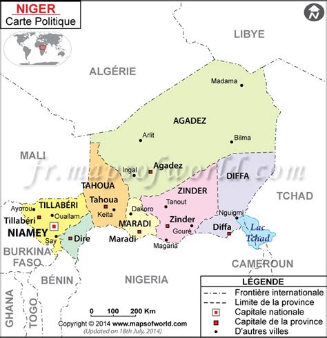 Niger Carte Carte Du Niger