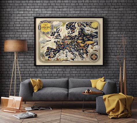 Pictorial Map of Europe Wall Art Print Europe Map Wall - Etsy