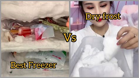 Frozen Freezer 😱 A Bowl🥣 Of Dry Ice 🧊and Scraping The Freezer 😋asmr ️ Youtube