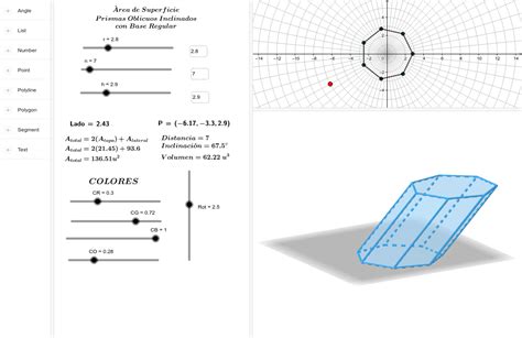 Área De Superficie Prismas Oblicuos Inclinados Con Base Regular