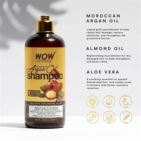 Buy Wow Moroccan Argan Oil Shampoo With Dht Blockers Boost Fast Hair Growth Reduce Frizz