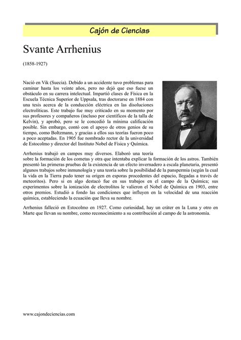 Aportaciones De Svante Arrhenius Buick