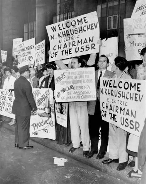 Demonstrators Protest Soviet Premier Nikita Khrushchev S Visit To