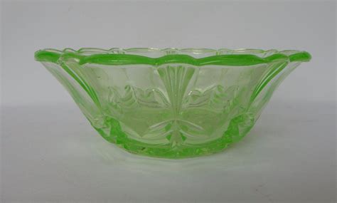 Vintage Green Glass Bowl Fruit Bowl Sweet Bowlshabby Chic Etsy Uk Vintage Green Glass Green