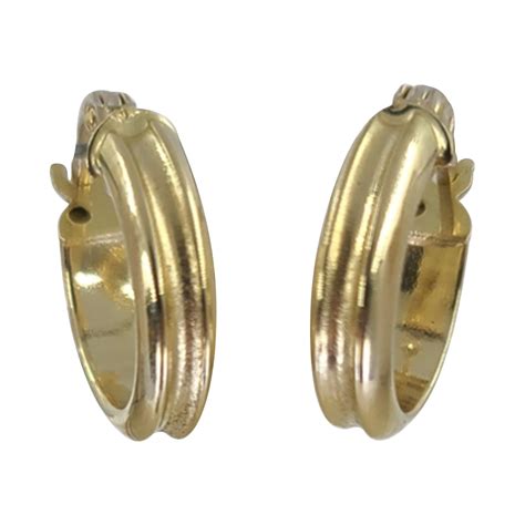 Karat Yellow Gold Huggie Hoop Earrings At Stdibs