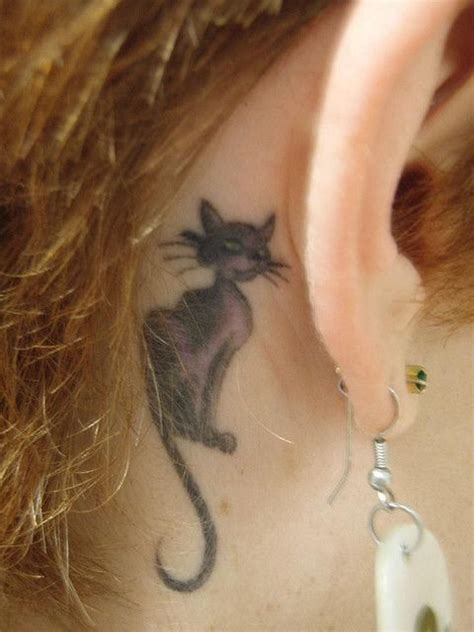 Cat Tattoo Designs Behind Ear Cat Tattoo Designs Tattoos Cat Tattoo