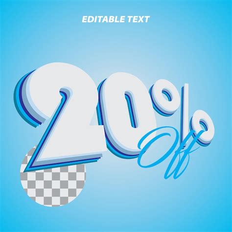 Premium Vector 20 Percents Off 3d Text Style