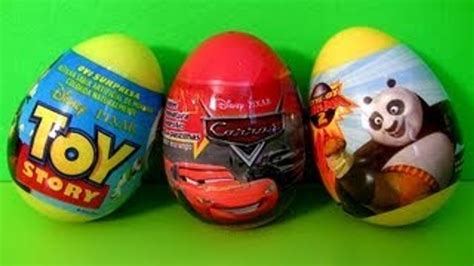 3 Surprise Eggs Disney Cars 2 Pixar Toy Story TOYS Kung Fu Panda