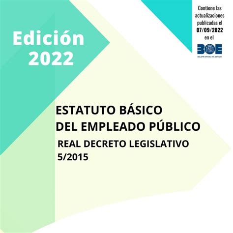 ESTATUTO BÁSICO DEL EMPLEADO PÚBLICO REAL DECRETO LEGISLATIVO 5 2015