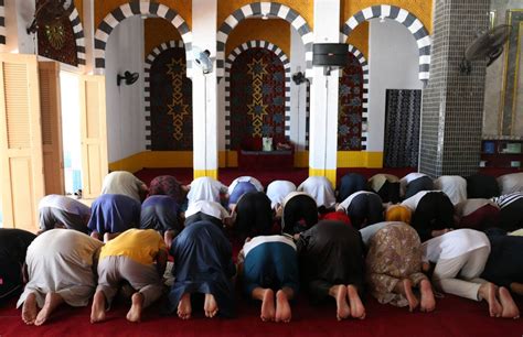 Muslims Pray Inside The Blue Mosque In Taguig To Commemorate Eidl Fitr