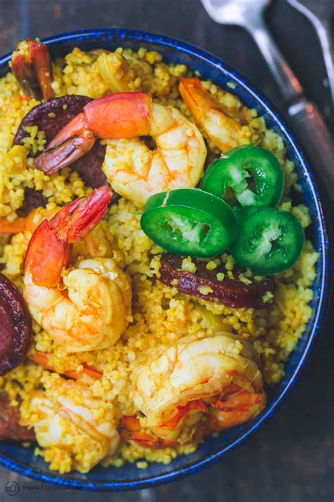 Spicy Couscous Recipe With Shrimp And Chorizo The Mediterranean Dish