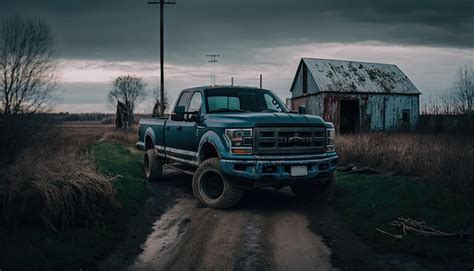 Premium Photo Pick Up Truck Parked Outdoors On A Dirt Road With