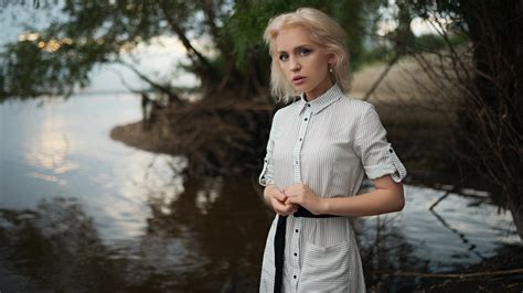 Wallpaper Sergey Fat Blonde Women Outdoors Model X
