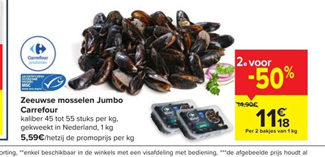 Zeeuwse Mosselen Jumbo Per Bakjes Van Kg Promotie Bij Carrefour