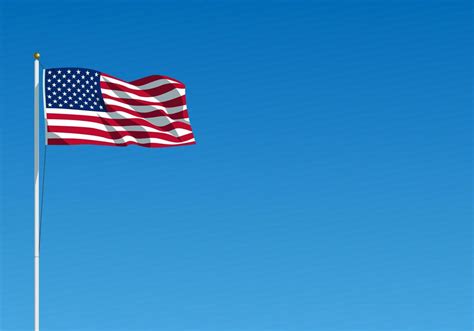 The Usa Flag Waving On The Wind American Flag Hanging On The Flagpole