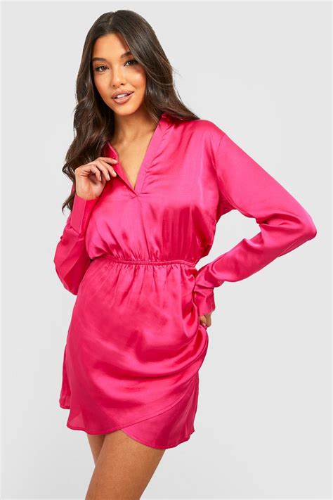 The Satin Mini Dress Boohoo Uk