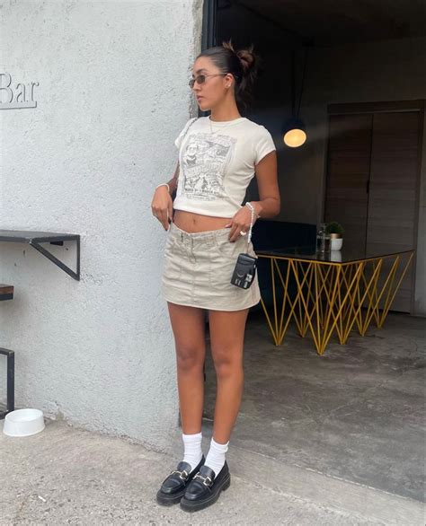 Emma Chamberlain Inspo Outfit Ideas Cargo Skirt Brandy Melville Loafers