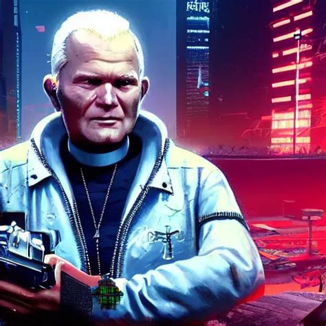 John Paul Ii In Cyberpunk 2 0 7 7 Official Art Stable Diffusion