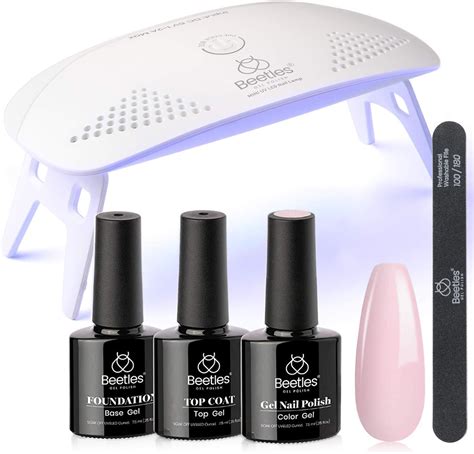 Beetles Nude Pink Gel Nail Polish Kit With Uv Led Light And Base Gel