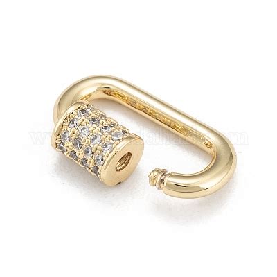 Wholesale Brass Micro Pave Cubic Zirconia Screw Carabiner Lock Charms