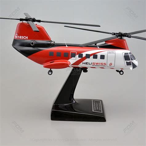 Custom Built Kawasaki Vertol Ii Heliswiss Model Helicopter