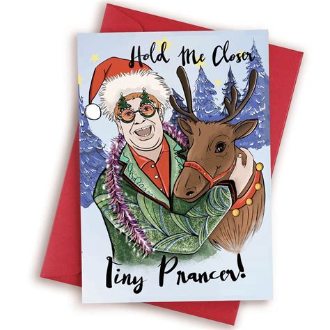 HEALSLA Prancer Chiristmas Card Elton John Hilarious Retro Happy