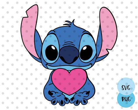 Stitch In Love Svg Heart Svg Valentines Day Svg Inspire Uplift