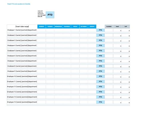 Paid Time Off Pto Policy Template