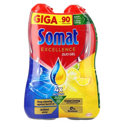 Gel Za Strojno Pomivanje Posode Excellence Duo Gel Lemon Somat