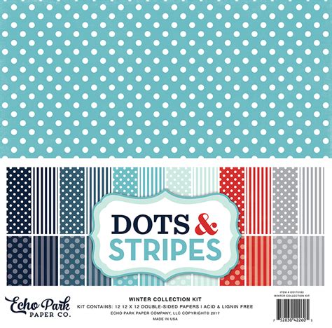 Echo Park Dots And Stripes Winter 12x12 Collection Kit