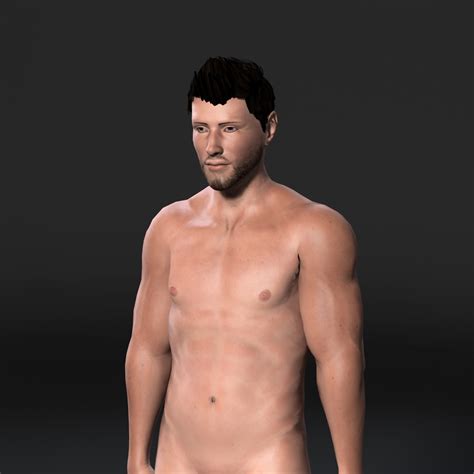 D Printed Animated Naked Man Rigged D Game Character Low Poly D