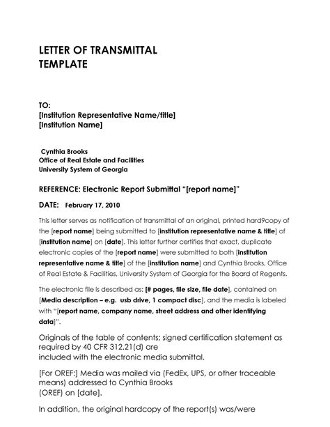 Letter Of Transmittal Great Examples Templates Templatelab