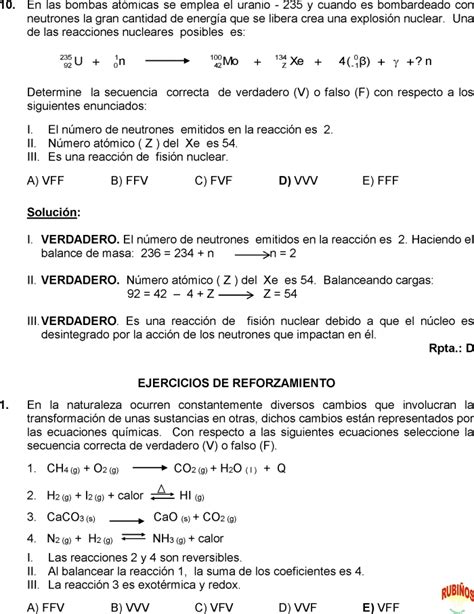 Reacciones Qu Micas Ejercicios Resueltos Pdf