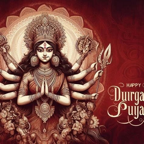 Happy Durga Puja Navratri Festival Of India Premium AI Generated Image