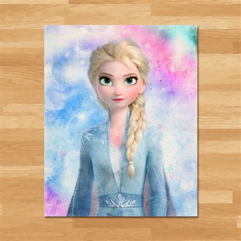 Frozen Elsa Watercolor Painting Printable Instant Download | lupon.gov.ph