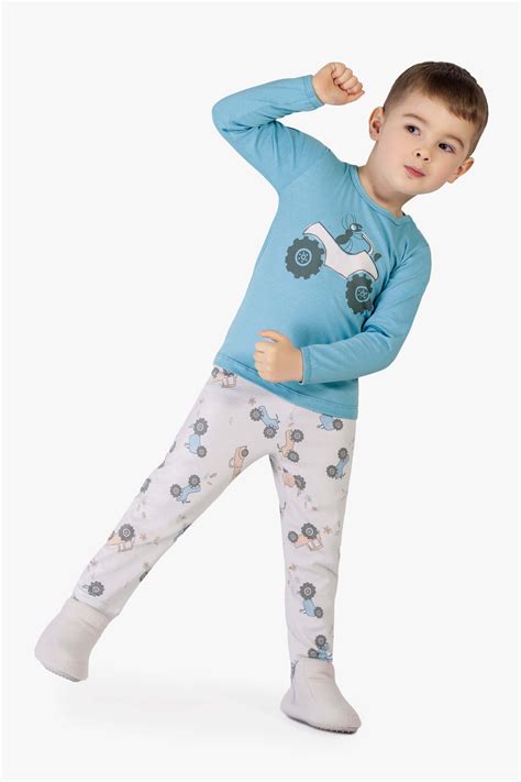 Pijama Algod O Modal Trator Infantil Brilha No Escuro Dedeka