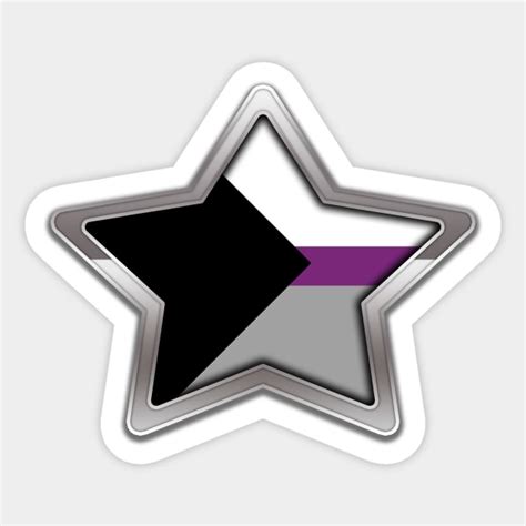 Large Demisexual Pride Flag Colored Star With Chrome Frame Demisexual Pride Flag Sticker