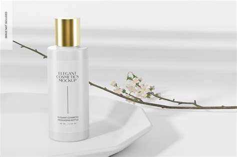 Premium PSD Elegant Cosmetic Packaging Bottle Mockup Left View