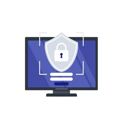 Premium Vector Computer Screen And Online Cyber Security Shield