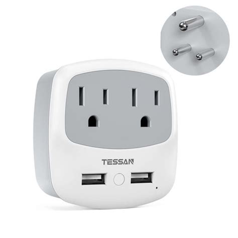 GetUSCart- TESSAN US to India Plug Adapter, Type D Travel Adaptor with ...