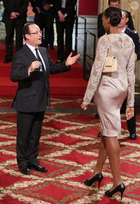 Photo François Hollande et Sandrine Gruda lors de la cérémonie de